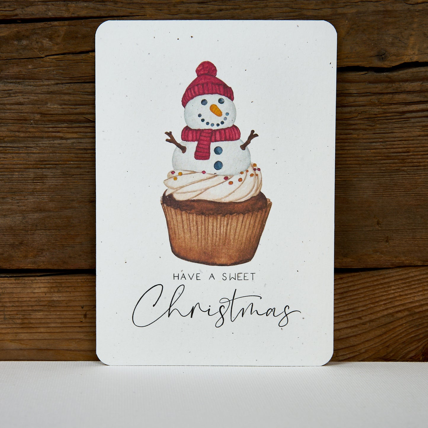 Postkarte "Cupcake Schneemann"