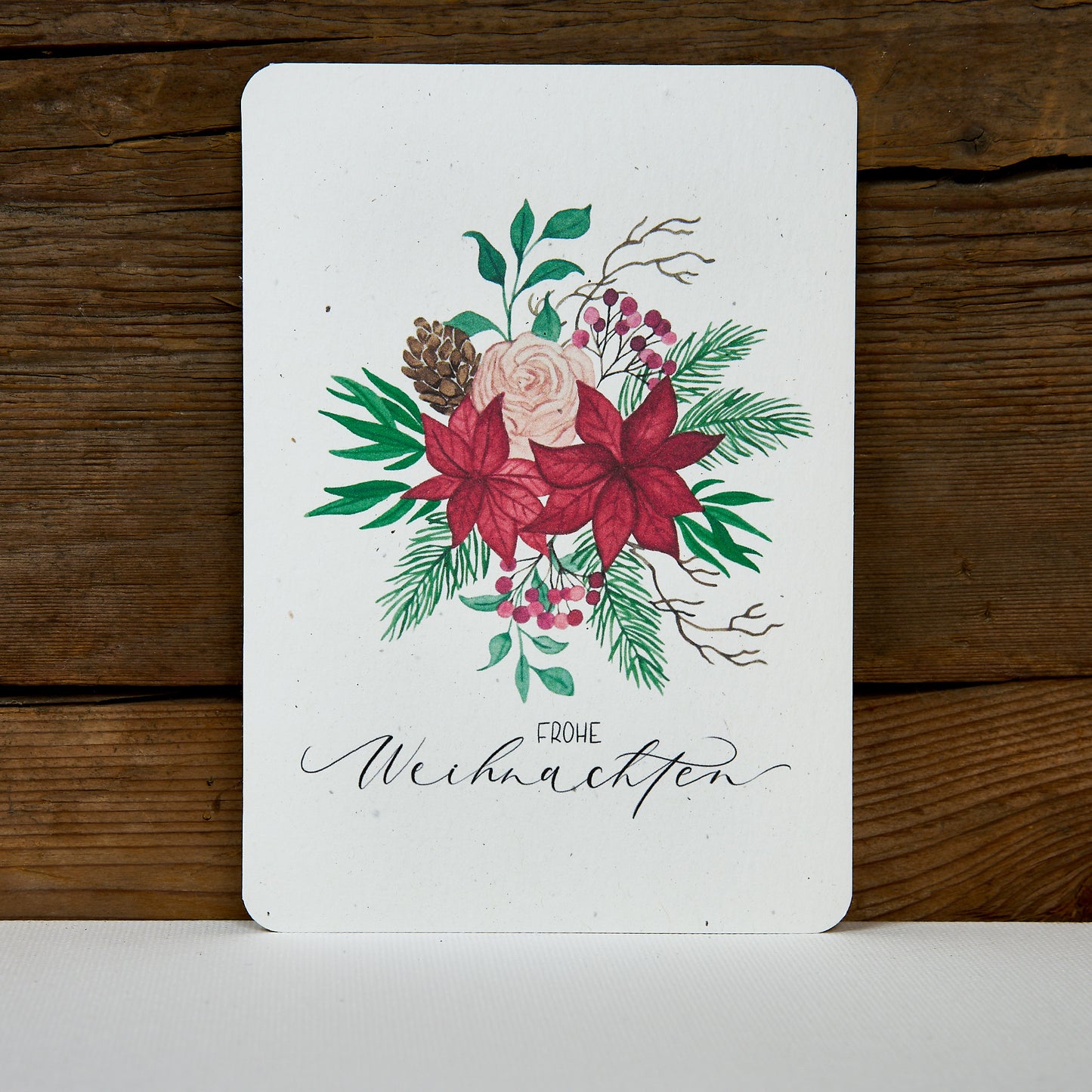 Postkarte "Wintergesteck Rose"