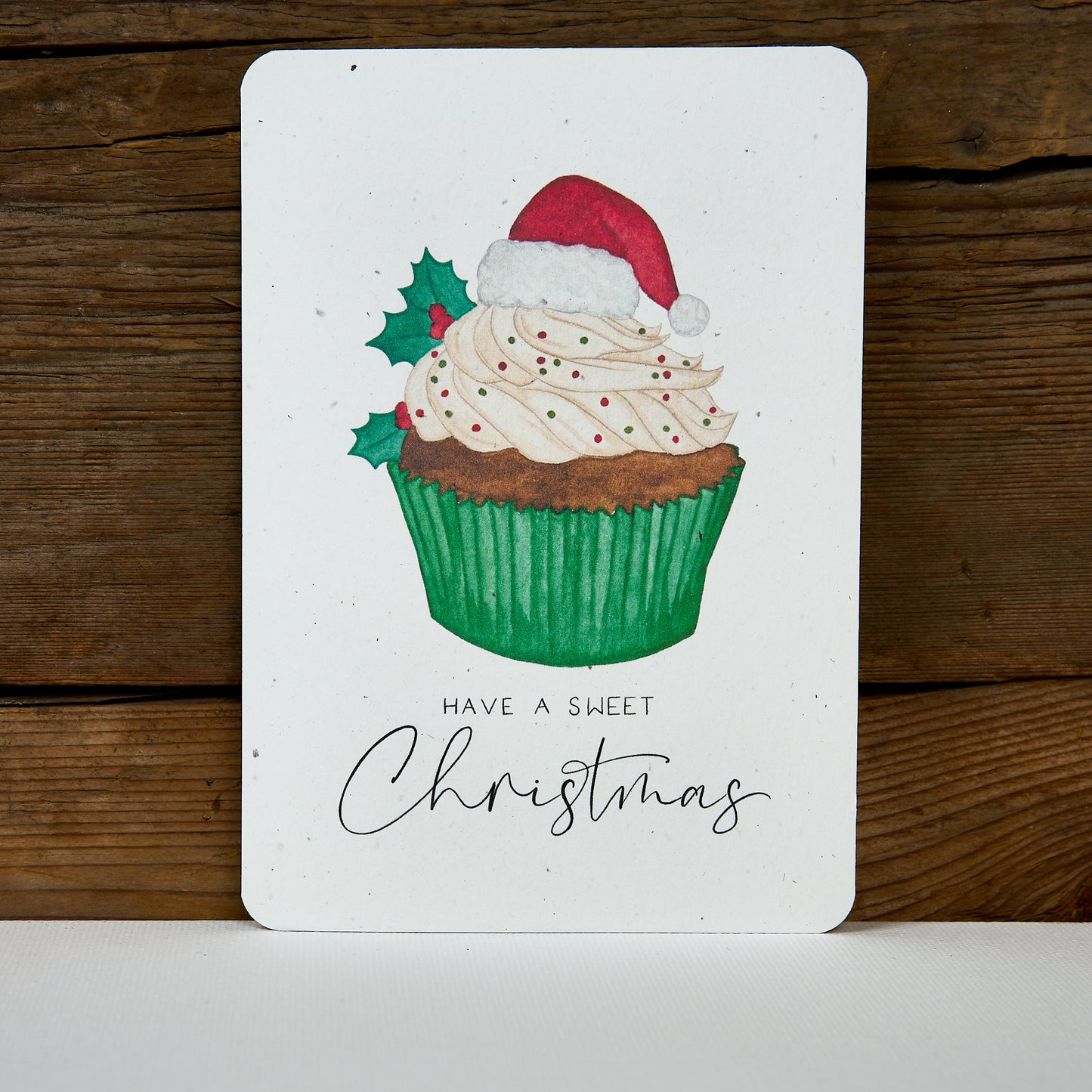 Postkarte "Cupcake Weihnachtsmütze"