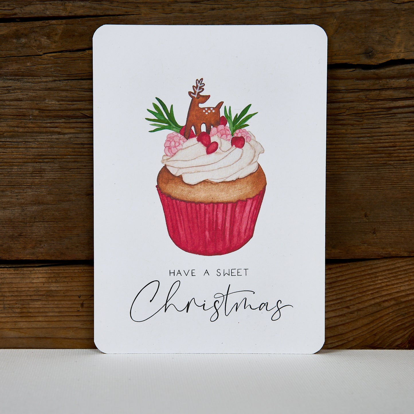 Postkarte "Cupcake Rentier"