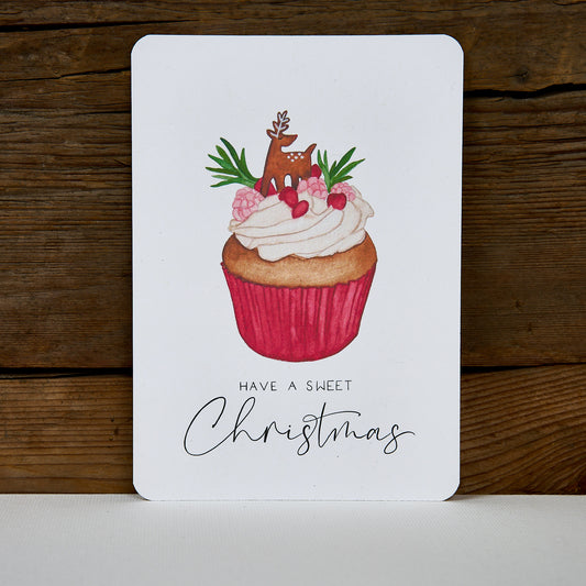 Postkarte "Cupcake Rentier"