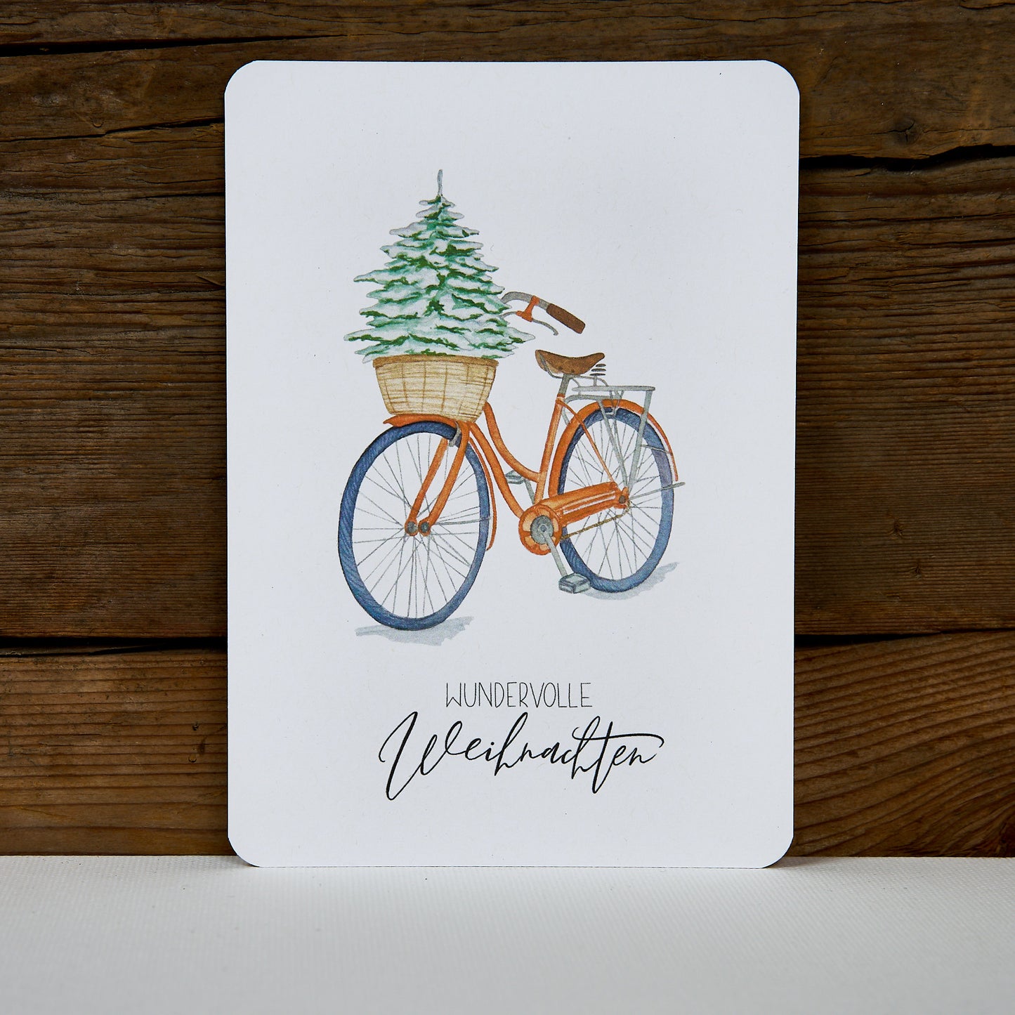 Postkarte "Cycling Home for Christmas"