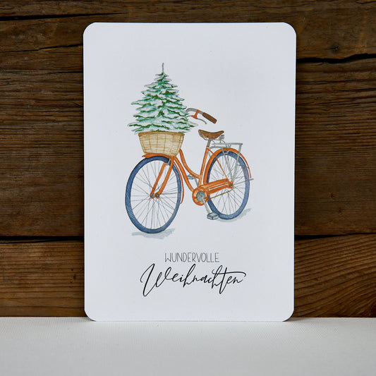 Postkarte "Cycling Home for Christmas"