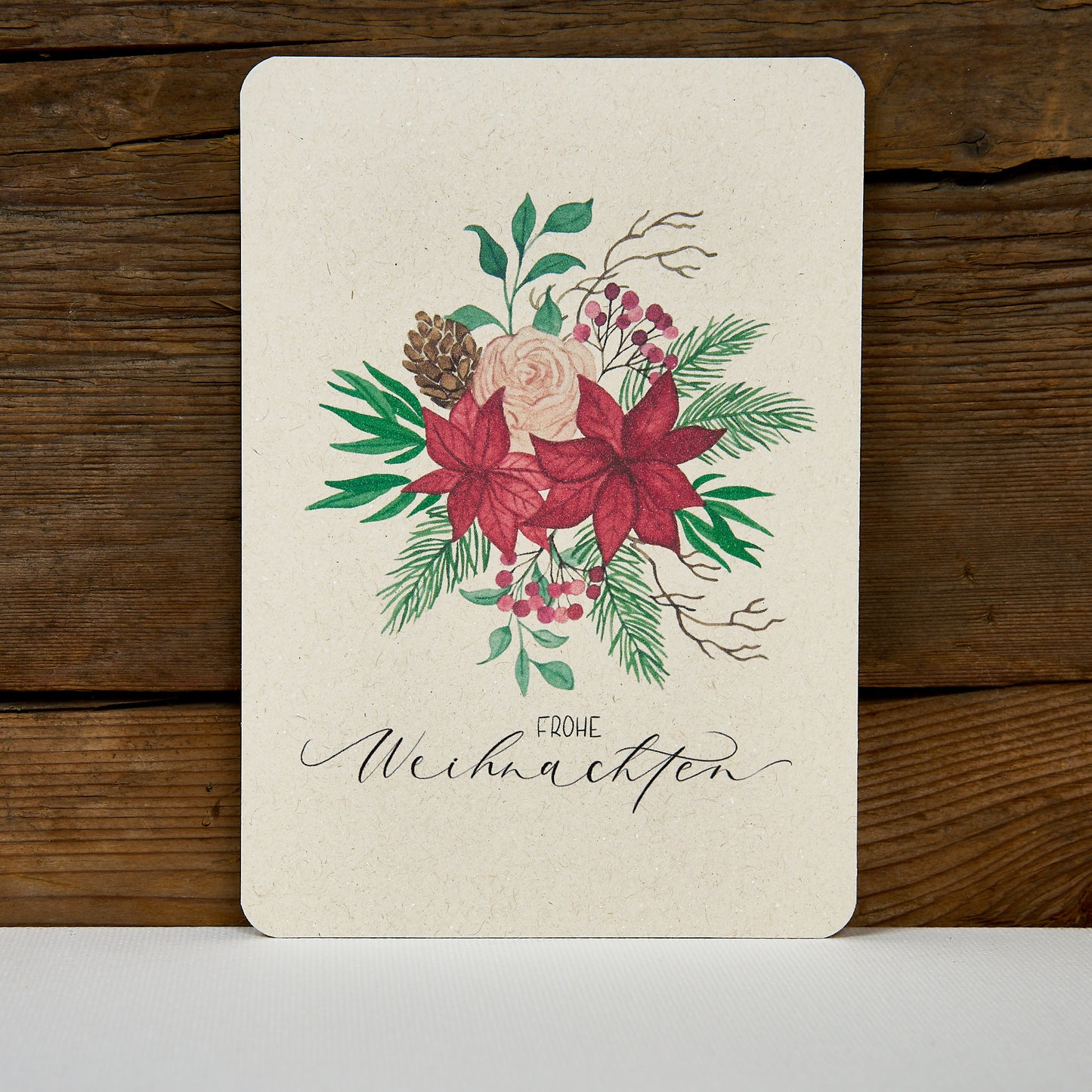Postkarte "Wintergesteck Rose"