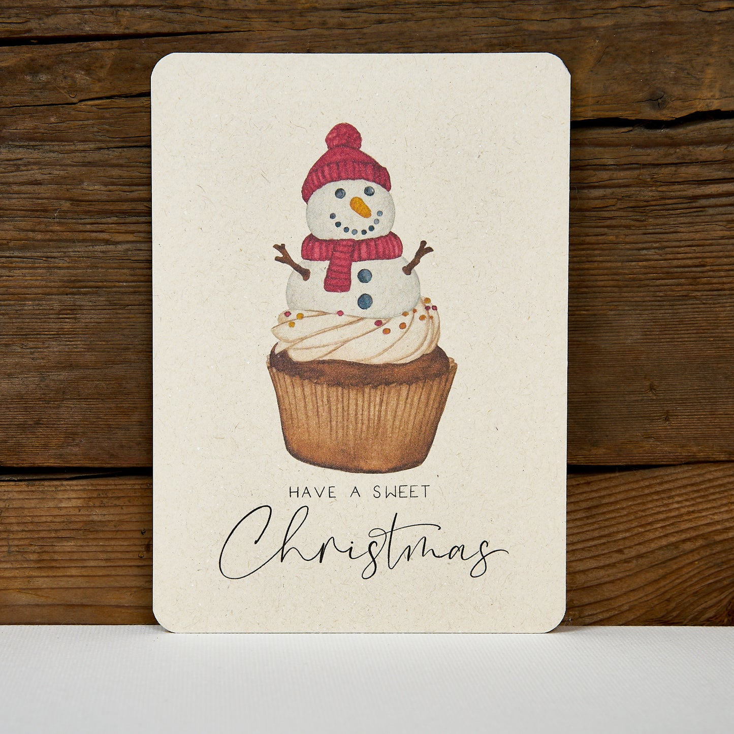 Postkarte "Cupcake Schneemann"