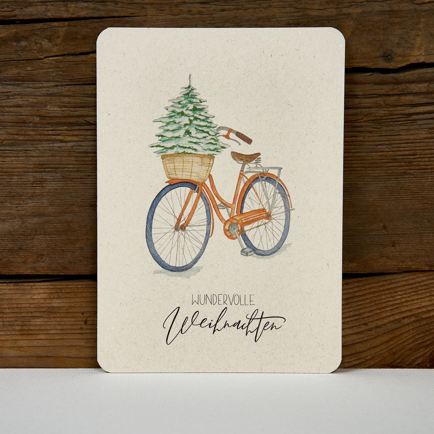 Postkarte "Cycling Home for Christmas"